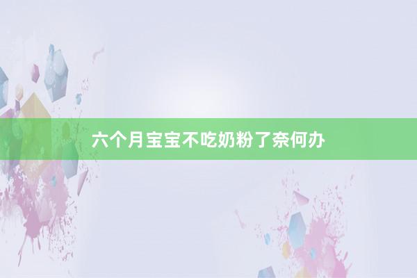六个月宝宝不吃奶粉了奈何办