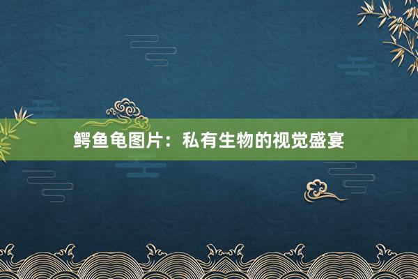 鳄鱼龟图片：私有生物的视觉盛宴